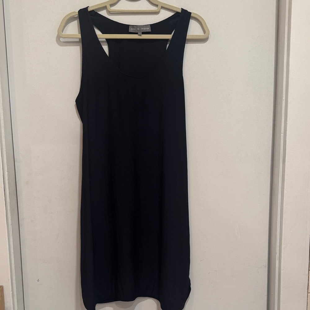 Lola & Sophie large Black Long Racerback Tank Top/Dress